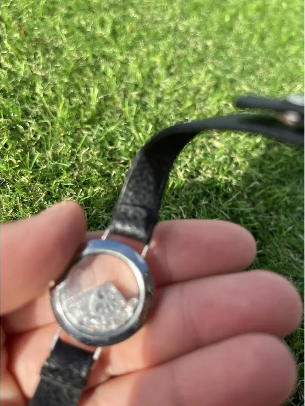 Vintage Black faux Leather Strap choker trinket locket compartment Family